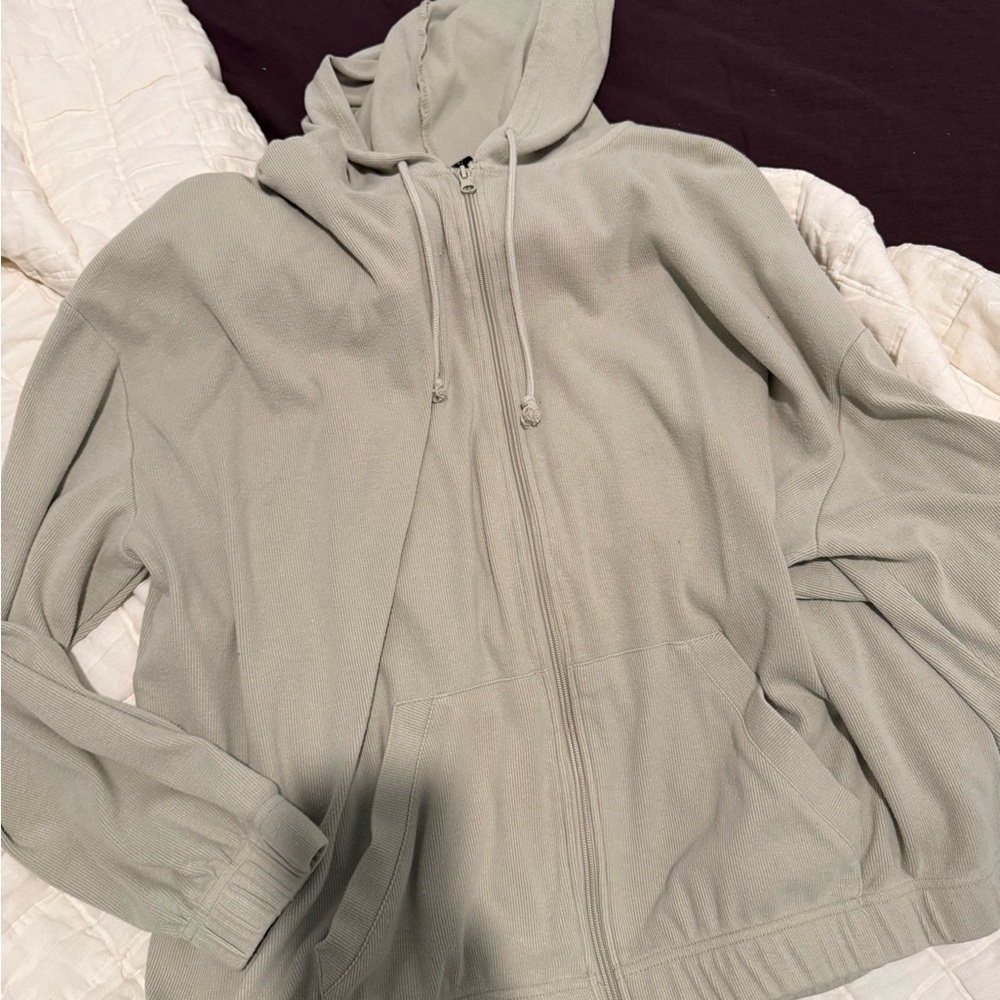 Pacsun Light Sage Zip-Up Hoodie - Picture 2 of 6
